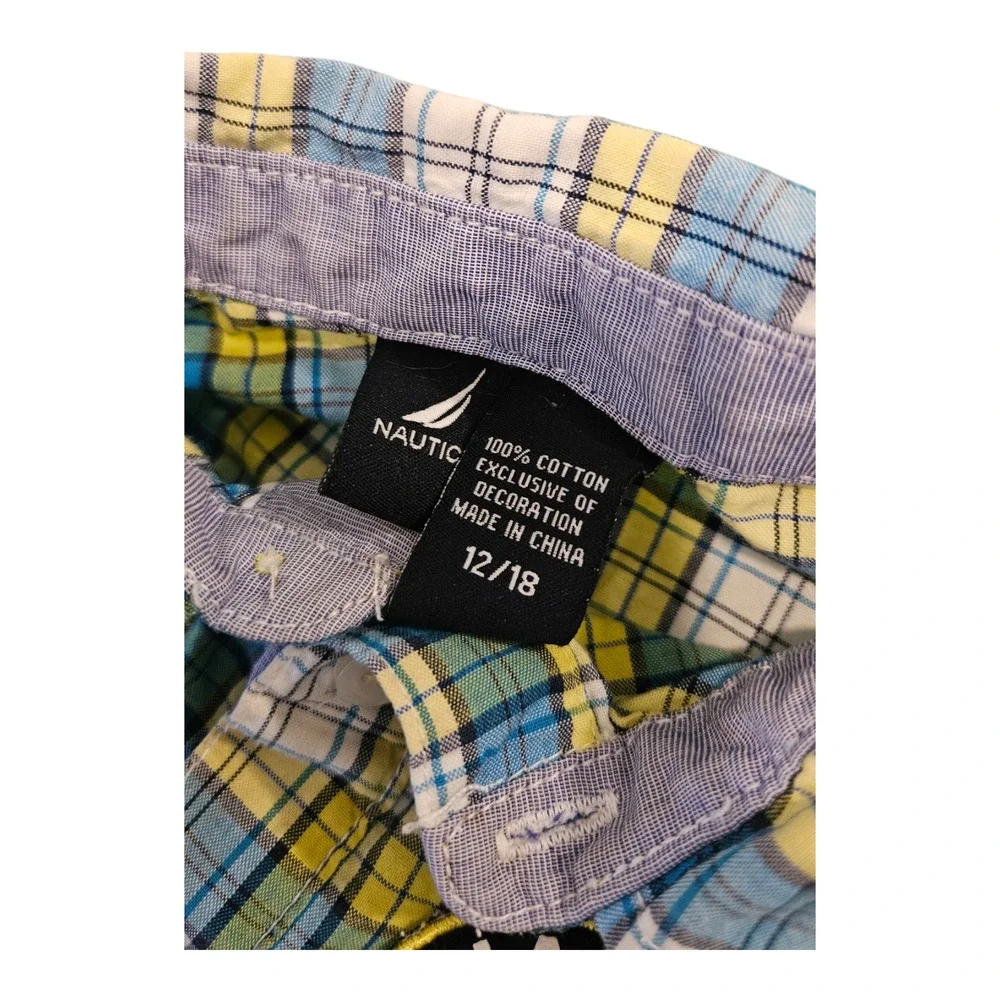 Nautica Child's Size 6-9 Multicolor Short Sleeve Plaid Bodysuit